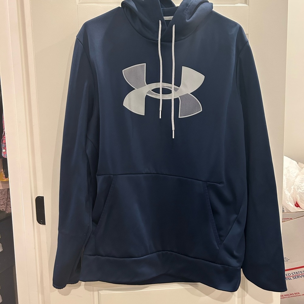 Under Armour Men's Navy Blue Hoodie Loose Fit Size Large
